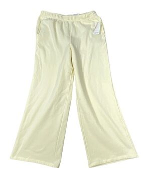 Ultra Flirt Ultra Fleece Wide Leg Sweatpants Women's XXL Yellow Pockets Cozy NWT